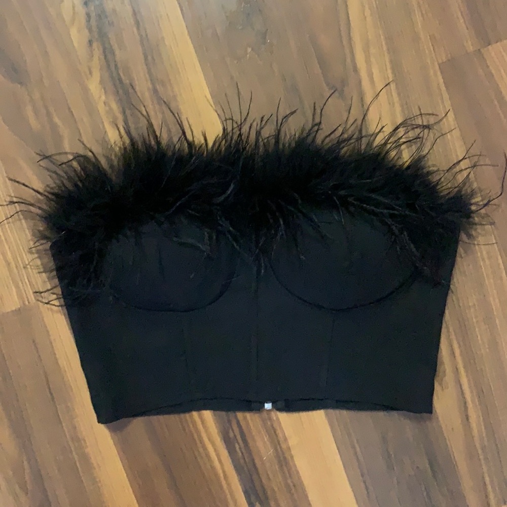 BOOHOO fringe corset top